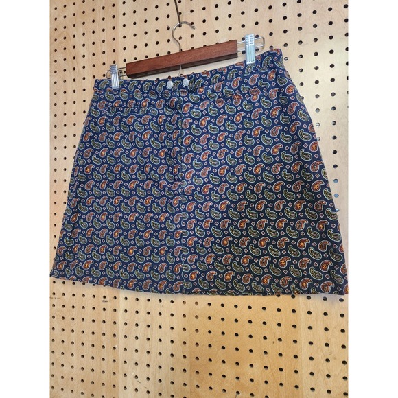 VTG Tommy‎ Hilfiger Paisley Skirt Size 12 Front Flat Pockets Y2K design Preppy - Picture 2 of 10